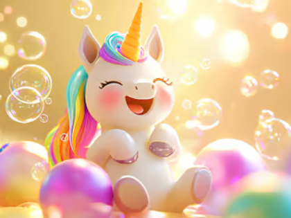 Spil Jigsaw Puzzle: Unicorn Bubble Fun online