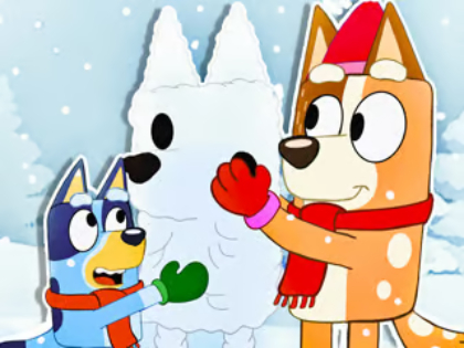 Spil Jigsaw Puzzle: Bluey Christmas Snowman online