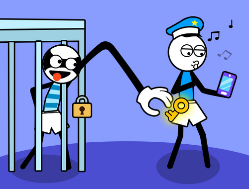 Spil Stickman troldetyv puslespil  online