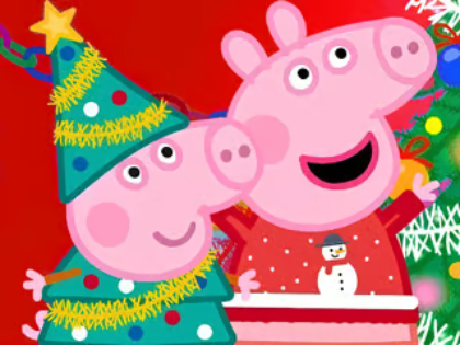 Spil Jigsaw Puzzle: Peppa Pig Juleforberedelse  online