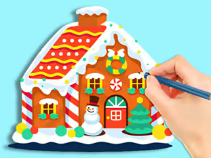 Spil Malebog: Gingerbread Hut  online