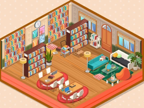 Spil Dekor: mit bibliotek  online