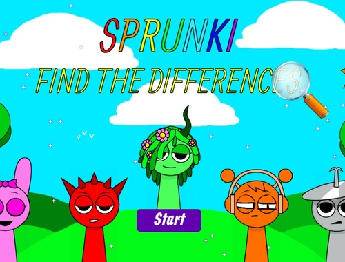 Spil Sprunki finder forskellene  online