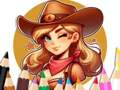 Spil Farvelægning: Cowgirl  online