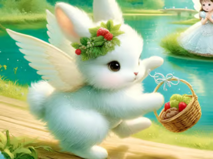 Spil Jigsaw -puslespil: Angel Bunny  online