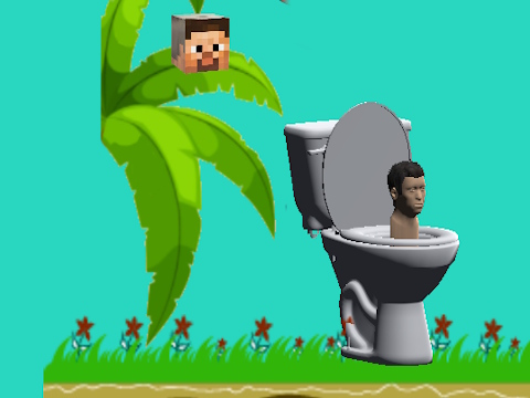 Spil Spinning Skibidi Toilet Flappy Minecraft online