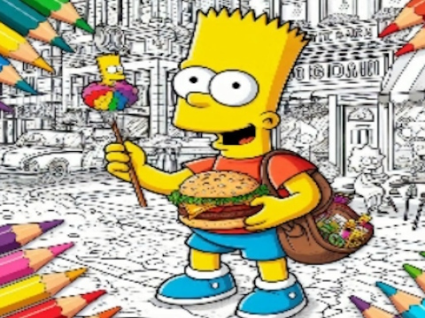 Spil Tilbage til skolen Simpsons farvelægning  online