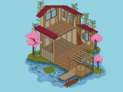 Spil Pixel House online