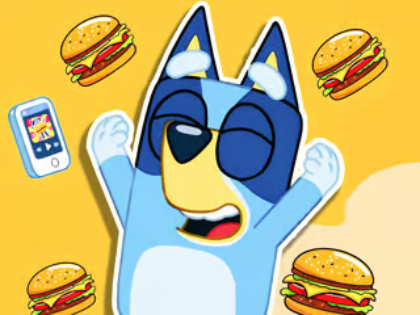 Spil Jigsaw Puzzle: Burger Dog Bluey  online