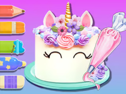 Spil Farvelægningsbog: Unicorn Cake  online