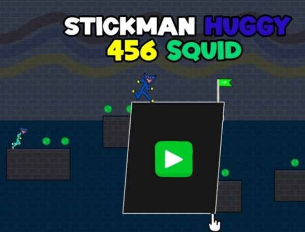 Spil Stickman huggy 456 blæksprutte  online