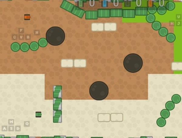 Spil 1 2 3 4 Spiller Tank Game 2d  online