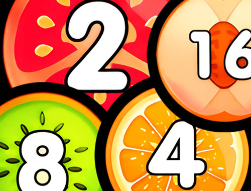 Spil Merge kugler shooter 2048 Tilslut frugter  online