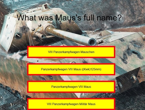 Spil Tank Quiz: Maus  online