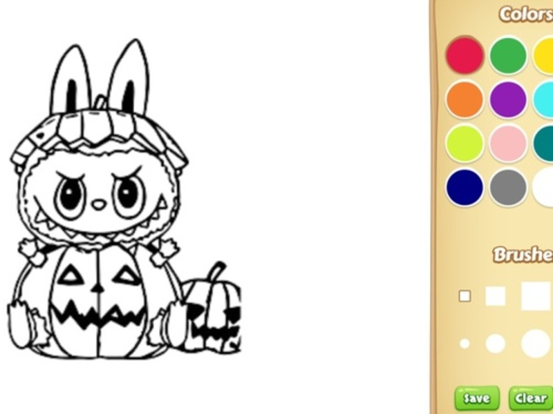 Spil Halloween Labubu farvelægning og tegningspil online