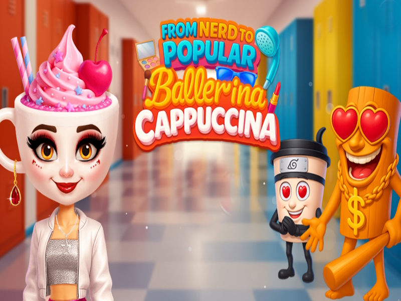 Spil Fra nerd til populær ballerina cappuccina online