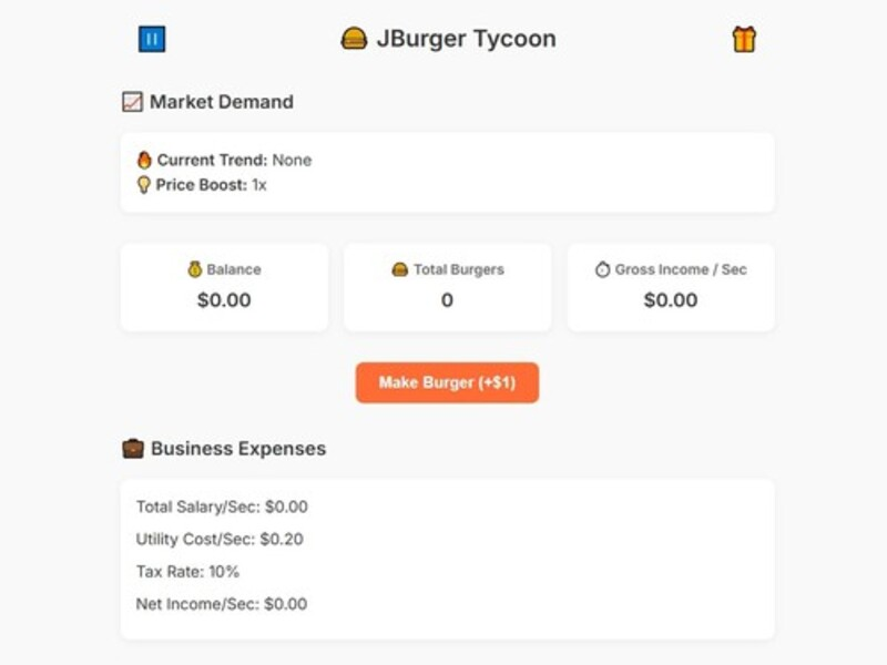 Spil Jburger Tycoon online